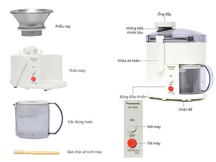 Máy Ép Trái Cây Panasonic PAVH-MJ-68MWRA - 600 ML - Hàng Chính Hãng