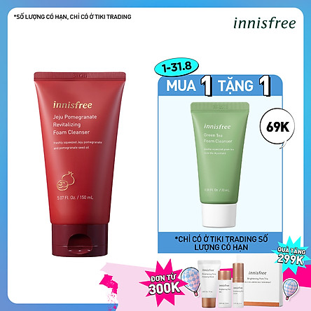 Sữa Rửa Mặt Ngăn Ngừa Lão Hóa Da Innisfree Jeju Pomegranate Revitalizing Foam Cleanser (150ml)