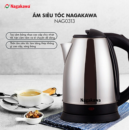 Ấm Siêu Tốc Nagakawa NAG0313 (1.8 Lít) - Hàng Chính Hãng