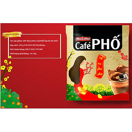 Cà phê sữa đá MacCoffee Café Phố ( 24g x 30 gói )