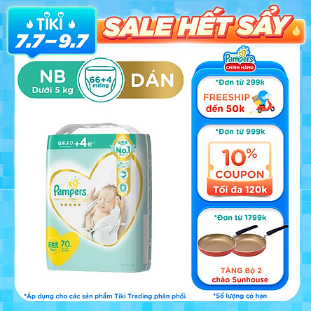 Tã Dán Pampers Nội Địa Nhật Bản NB70/S64/M52/L42