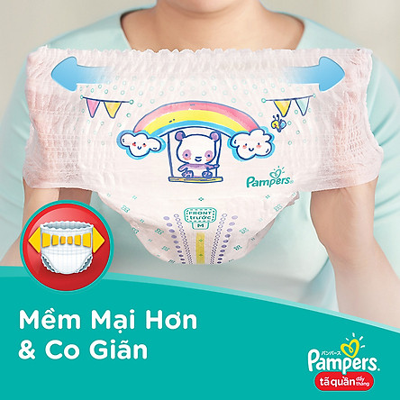 Tã Quần Pampers Giữ Dáng Mới Gói Cực Đại M74/XL62/XXL56/L68