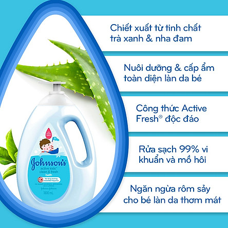 Sữa tắm Johnson's Baby thơm mát năng động (1000ml)