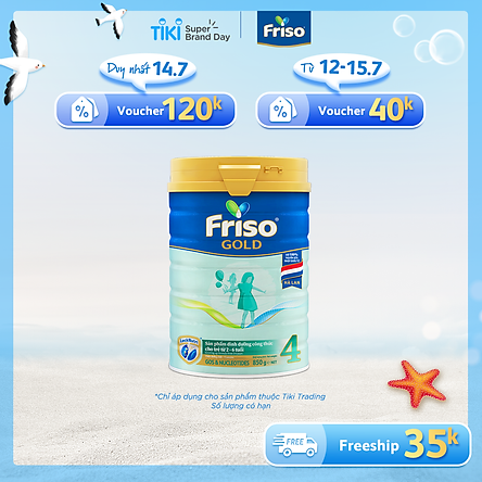 Sữa Bột Friso Gold 4 850g (Dành Cho Trẻ Từ 2 - 6 Tuổi)