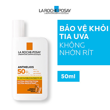 Bộ chống nắng không nhờn rít La Roche-Posay Anthelios Shaka Fluid 50ml & Gel rửa mặt cho da dầu mụn 50ml