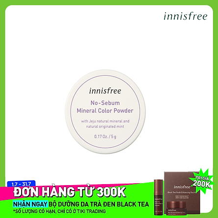 Phấn Phủ Kiềm Dầu Dạng Bột Khoáng Có Màu Innisfree No Sebum Mineral Color Powder 5G