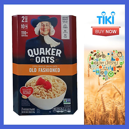 Yến Mạch Quaker Oats Old Fashion 4,52kg (Dạng Hạt cán Mỏng)