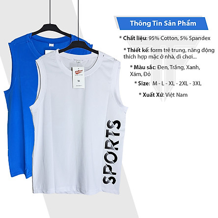 Áo thun nam ba lỗ TinoFun mã TT2 dáng Áo 3 lỗ nam cổ tròn lót TankTop form rộng sát nách tập gym co giãn mùa hè cotton đẹp