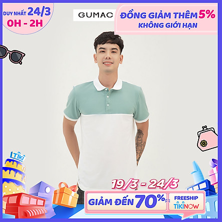 Áo thun polo nam phối bo GUMAC ABB353