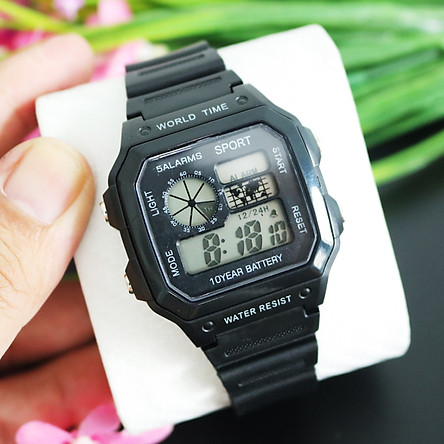 Đồng Hồ nam điện tử KASAWI N5599 đồng hồ điện tử nam mặt vuông thời trang đầy đủ chức năng dây nhựa silicon