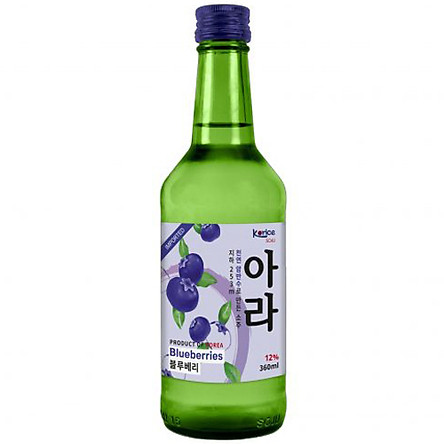 Rượu Soju H&agrave;n Quốc Korice Hương Việt Quất 12% (360ml) Kh&ocirc;ng Hộp
