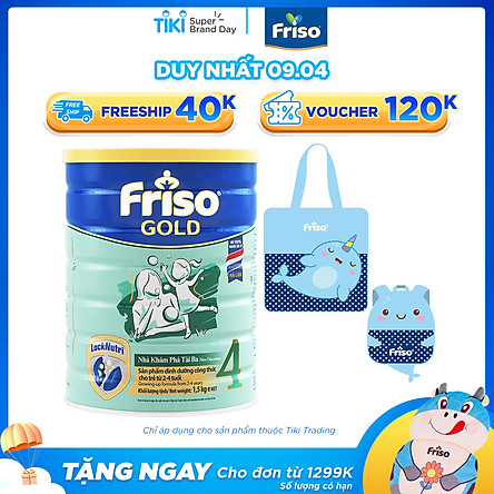 Sữa Bột Friso Gold 4 Cho Trẻ Từ 2-4 Tuổi 1.5kg + Tặng Bộ 02 Túi Cho Mẹ (Giao ngẫu nhiên)