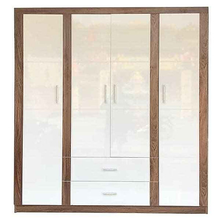 Tủ Quần Ao Gỗ Mdf Mau Trắng 4 Canh Tiki Tủ Quần Ao Gỗ Mdf Mau Trắng 4 Canh Tiki