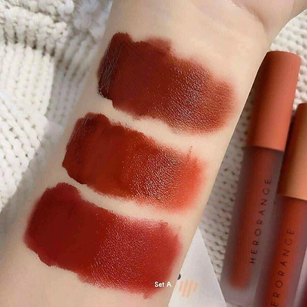 Set 3 Cây Son Kem Lì Herorange Fluffy Lip Glaze