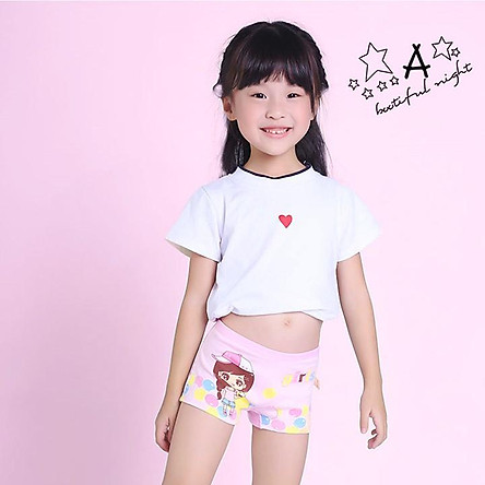 Quần chip đùi cotton cao cấp cho bé gái 2-12 tuổi hình hươu cao cổ đủ màu sắc tươi vui – C017