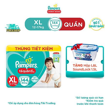 Thùng Mega Tã Quần Pampers Giữ Dáng Megabox M/L/XL - Tặng Hộp Sound Lock