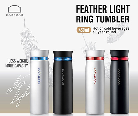 Bình Giữ Nhiệt Lock&Lock Feather Light LHC4131BKR (450ml)