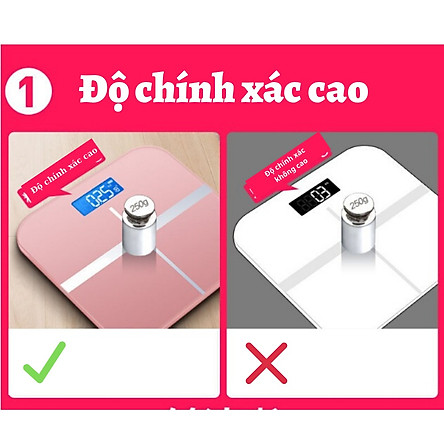 Cân sức khỏe điện tử độ chính xác cao – Tặng thước dây và pin - Giao màu ngẫu nhiên