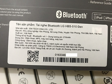 Tai nghe Bluetooth LG HBS-510 - Hàng Chính Hãng