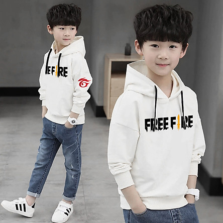 Áo Hoodie WinBeen Bé Trai Game Free Fire Dầy Ấm  Áo Khoác Chui Đầu Trơn Game Mới