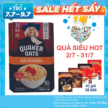 Yến Mạch Quaker Oats Old Fashion 4,52kg (Dạng Hạt cán Mỏng)