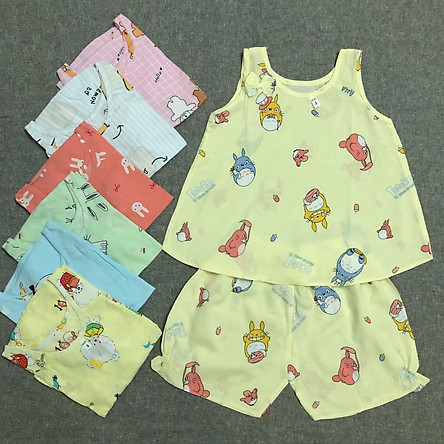 Combo 2 bộ quần áo Sát Nách Tôn Lanh 2 da loại 1 TomTom Baby cho bé gái, hàng Việt Nam chất lượng, chính hãng
