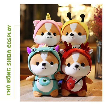 Gấu bông chó Shiba cosplay 25cm cao cấp - Hàng chính hãng Memon - Đồ chơi thú nhồi bông chó Shiba cosplay, Kích thước 25cm, Bông gòn mềm mịn, bền đẹp, dễ sử dụng và an toàn cho trẻ nhỏ.