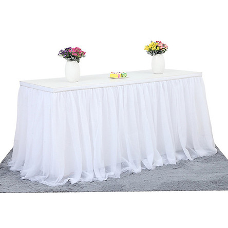 Handmade Tulle Table Skirt Tablecloth, Round Table Skirting