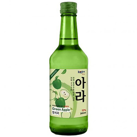 Rượu Soju H&agrave;n Quốc Korice Hương T&aacute;o 12% (360ml) Kh&ocirc;ng hộp