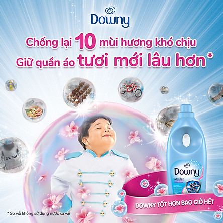 Nước Xả Vải Downy Chống Khuẩn Ngăn Mùi Hôi 4L (Dạng chai)