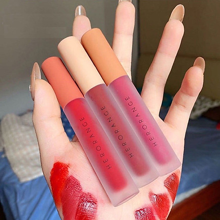 Set 3 Cây Son Kem Lì Herorange Fluffy Lip Glaze