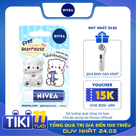 Son Dưỡng Môi Chuyên Sâu Nivea Lip Original Care  - Tặng Kèm Ốp Son - 85061