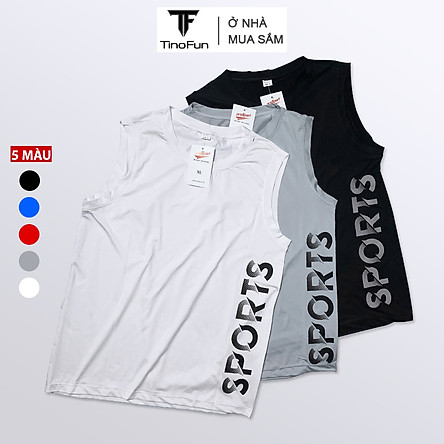 Áo thun nam ba lỗ TinoFun mã TT2 dáng Áo 3 lỗ nam cổ tròn lót TankTop form rộng sát nách tập gym co giãn mùa hè cotton đẹp