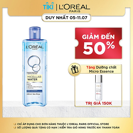 Nước Tẩy Trang L'Oreal 3 In 1 Micellar Làm Sạch Sâu (400ml)