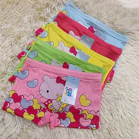 Combo 10 Quần lót đùi cotton bé gái hình con mèo mẫu mới cực đẹp mặc trong váy, vải mát, thấm hút, mềm mại, co giãn tốt ( Giao Mẫu Ngẫu Nhiên)