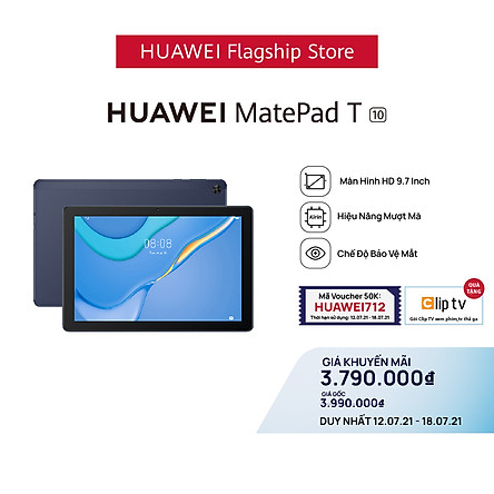  Máy Tính Bảng HUAWEI MatePad T 10 | Hiệu Suất Mượt Mà | Chế Độ Bảo Vệ Mắt | Âm Thanh Nổi Sống Động | Hàng Chính Hãng 