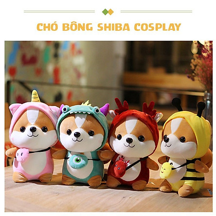 Gấu bông chó Shiba cosplay 25cm cao cấp - Hàng chính hãng Memon - Đồ chơi thú nhồi bông chó Shiba cosplay, Kích thước 25cm, Bông gòn mềm mịn, bền đẹp, dễ sử dụng và an toàn cho trẻ nhỏ.