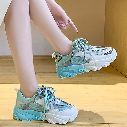 Giày thể thao nữ, giày sneaker nữ lưới đế 3 màu thời trang Hàn Quốc