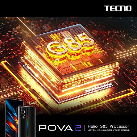 Tecno Pova 2 4GB l 64GB - Điện Thoại Thông Minh Chiến Game Cực Đỉnh - Hàng Chính Hãng