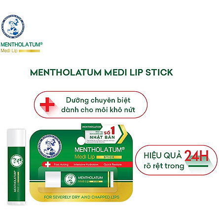 Son dưỡng môi chuyên biệt dành cho môi khô, nứt nẻ Mentholatum Medi Lip Stick (4.3g)