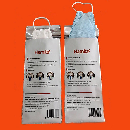 Khẩu trang cao cấp 4D Hamita [4 lớp] _ ISO13485, CE, FDA - Có thể giặt để tái sử dụng
