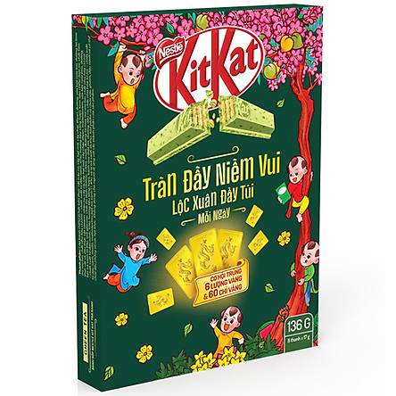 Hộp Kitkat Tết Trà Xanh Hộp 8 Thanh 2F (136g)