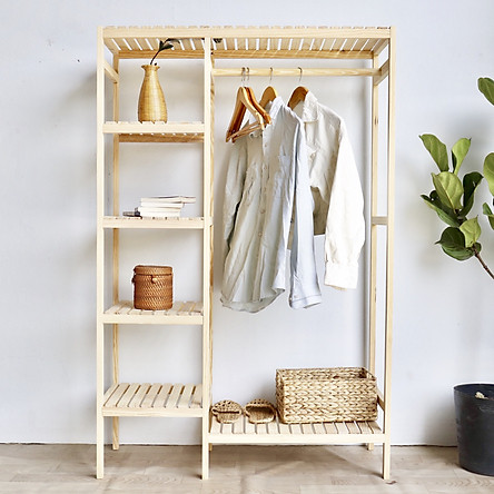 Tủ Treo Quần Ao Gỗ Thong Twin Home Mau Tự Nhien Tiki