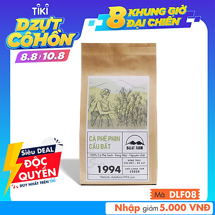 Cà Phê Phin Cầu Đất (Arabica & Robusta) Rang Xay Mộc Sạch Nguyên Chất Chuẩn Gu Người Việt - Túi 250Gr (Dạng Bột)