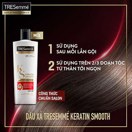 Combo Dầu Gội (640g) Và Dầu Xả (620g) Tresemmé Keratin Smooth Tinh Dầu Argan Và Keratin Vào Nếp Suôn Mượt