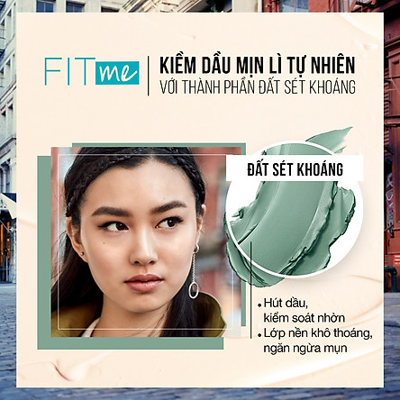 Kem Nền Mịn Nhẹ Kiềm Dầu Fit Me Maybelline New York Matte Poreless Foundation 30ml