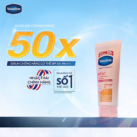 Vaseline 50x Serum Chống Nắng Cơ Thể SPF50 + Dưỡng Da Sáng Khoẻ 200ml