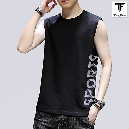 Áo thun nam ba lỗ TinoFun mã TT2 dáng Áo 3 lỗ nam cổ tròn lót TankTop form rộng sát nách tập gym co giãn mùa hè cotton đẹp