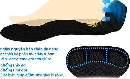 2 cặp miếng lót giày cao gót mũi tròn cho giày bị rộng, giúp giảm size cao cấp - buybox - BBPK11