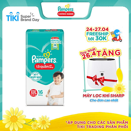 Tã Quần Pampers Giữ Dáng Mới Gói Cực Đại M74/XL62/XXL56/L68